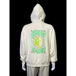 Rare Marcelo Burlon County of Milan Solstice Sun Ivory Graphic Hoodie Size M